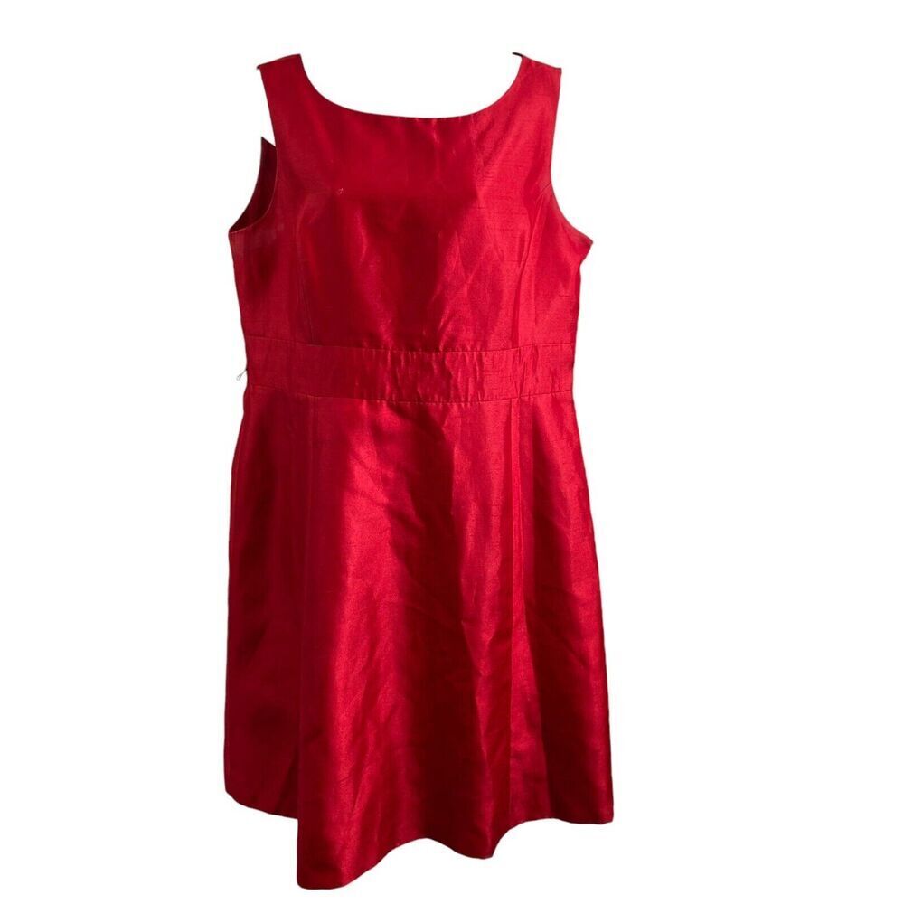 Nipon‎ Boutique Red Sleeveless Classic Satin Sheath Midi Event Dress Size 12